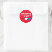 Stemming rood (republikein) ronde sticker (Tas)