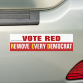 Stemming rood verwijdert elke democratische Bumper Bumpersticker (Op auto)