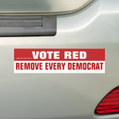 Stemming rood verwijdert elke democratische Bumper Bumpersticker (Op auto)