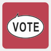 STEMMING - Rood Vierkante Sticker (Voorkant)