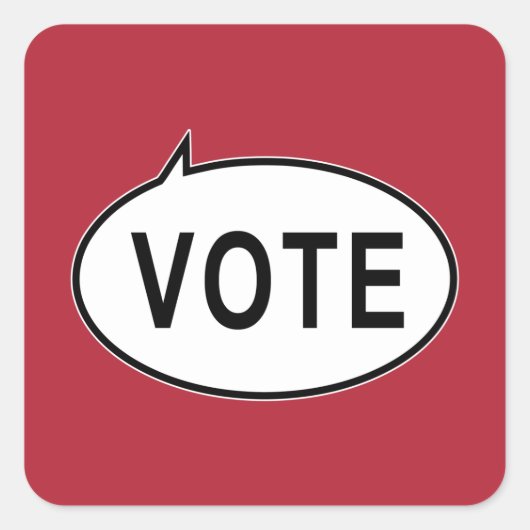 STEMMING - Rood Vierkante Sticker (Voorkant)