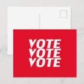 "Stemming" rood-wit Briefkaart (Voorkant / Achterkant)