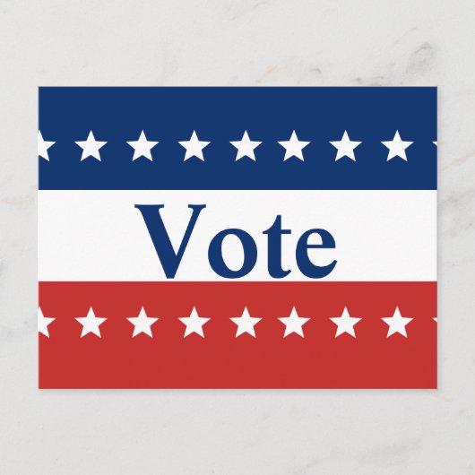 Stemming rood wit en blauw met sterren briefkaart (Voorkant)