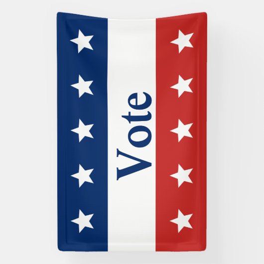 Stemming rood wit en blauw met sterren spandoek (Verticaal)