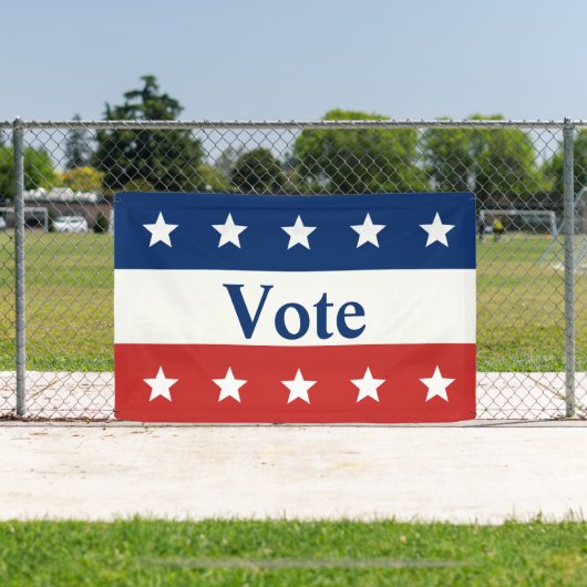 Stemming rood wit en blauw met sterren spandoek (Insitu)