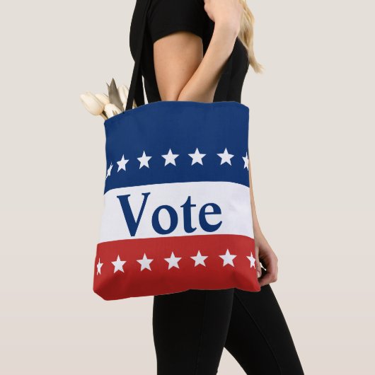 Stemming rood wit en blauw met sterren tote bag (Dichtbij)