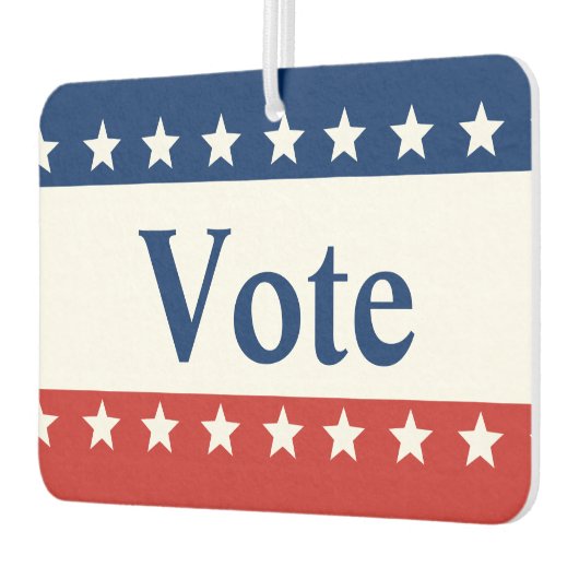 Stemming: rood wit en blauw patriotticum met sterr luchtverfrisser (Links)