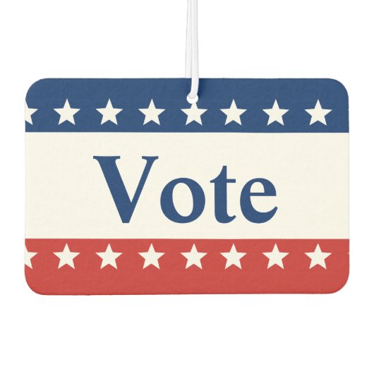 Stemming: rood wit en blauw patriotticum met sterr luchtverfrisser (Voorkant)