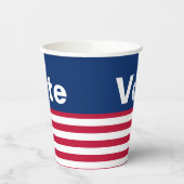 Stemming Rood Wit en Blauw Tekst en Strepen Papieren Bekers (Links)