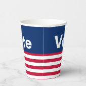Stemming Rood Wit en Blauw Tekst en Strepen Papieren Bekers (Rechts)