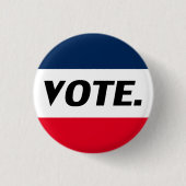 Stemming: rood wit zwart modern ronde button 3,2 cm (Voorkant)