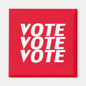 stemming - Rood, witte magneet (Voorkant)