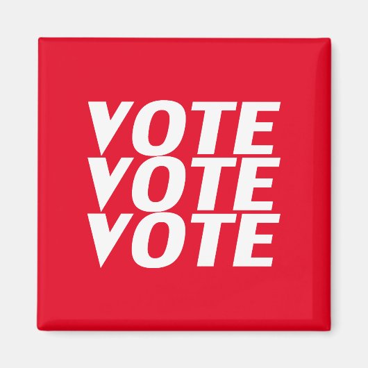 stemming - Rood, witte magneet (Voorkant)