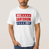 STEMMING SANTORUM 2012 SIGN T-SHIRT (Voorkant)
