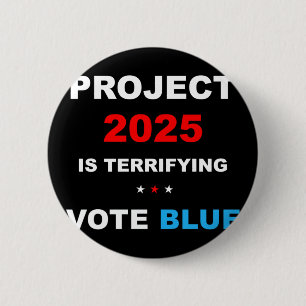 Stemming Save Democracy Stop Project 2025 1 Ronde Button 5,7 Cm