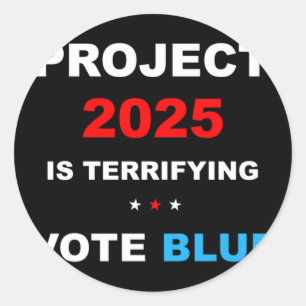 Stemming Save Democracy Stop Project 2025 1 Ronde Sticker