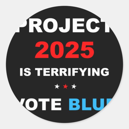 Stemming Save Democracy Stop Project 2025 1 Ronde Sticker (Voorkant)