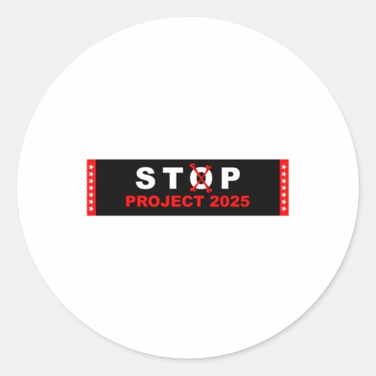 Stemming Save Democracy Stop Project 2025 2 Ronde Sticker (Voorkant)