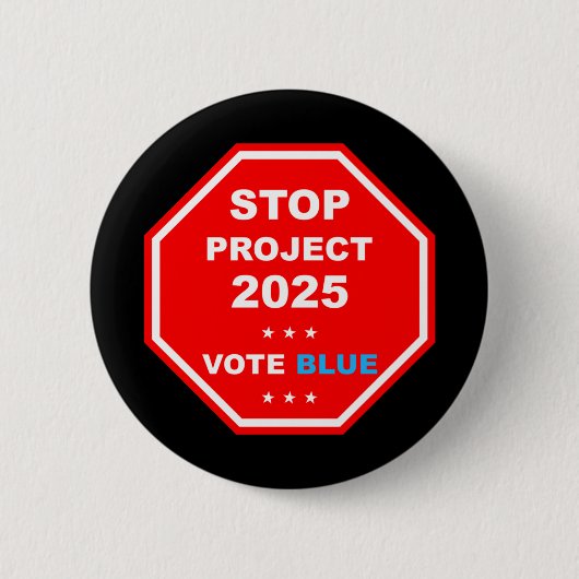 Stemming Save Democracy Stop Project 2025 Ronde Button 5,7 Cm (Voorkant)