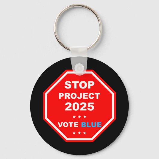 Stemming Save Democracy Stop Project 2025 Sleutelhanger (Voorkant)