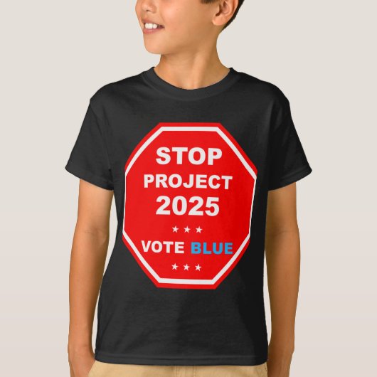 Stemming Save Democracy Stop Project 2025 T-shirt (Voorkant)
