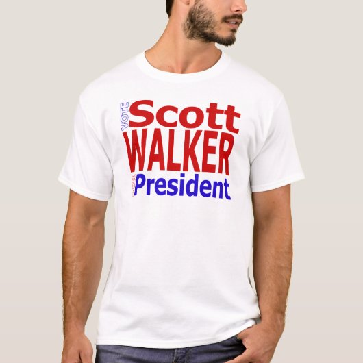 STEMMING Scott Walker voor President T-shirt (Voorkant)