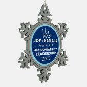 Stemming: Sjabloon van Joe Biden Kamala Harris 202 Tin Sneeuwvlok Ornament (Links)