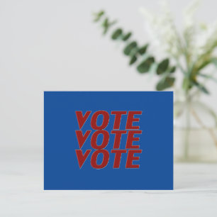 Stemming Stem Blauw en rood moderne typografie Briefkaart