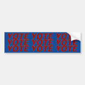 Stemming Stem moderne typografie rood en blauw Bumpersticker (Voorkant)