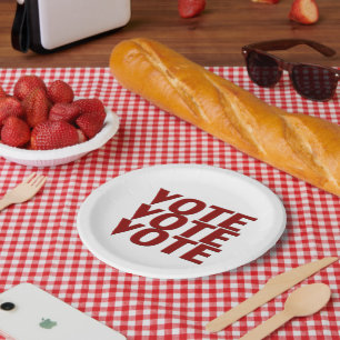 Stemming Stem moderne typografie rood en wit Papieren Bordje