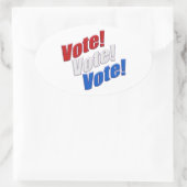 Stemming Stem! patriottisch Rood Wit & Blauw USA Ovale Sticker (Tas)