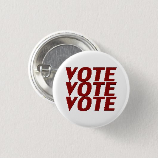 Stemming: stemming over moderne typografie ronde button 3,2 cm (Voorkant /achterkant)