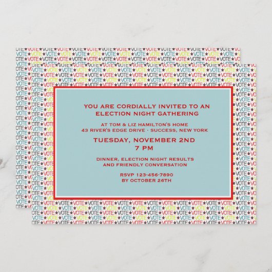 Stemming stemming Verkiezing Uitnodiging (Voorkant / Achterkant)