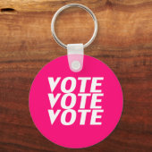 Stemming stemming: warm roze magenta fuchsia white sleutelhanger (Voorkant)