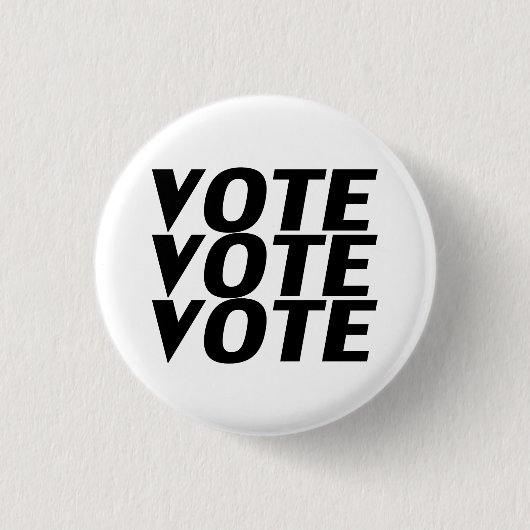 Stemming stemming zwart-wit modern ronde button 3,2 cm (Voorkant)