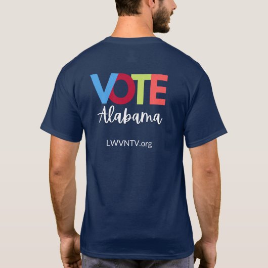 Stemming: T-Shirt met meerdere kleuren blokletters (Achterkant)