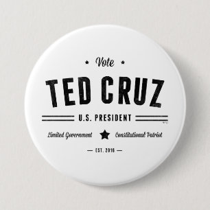 Stemming: Ted Cruz 2016 Ronde Button 7,6 Cm