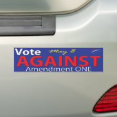 Stemming tegen amendement 1 in North Carolina Bumpersticker (Op auto)