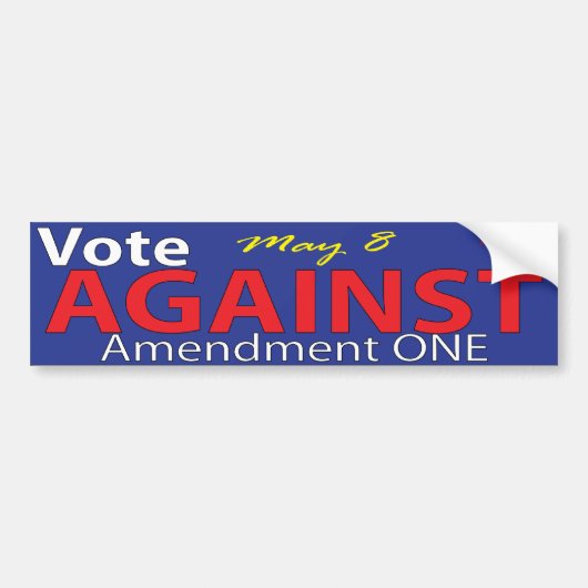 Stemming tegen amendement 1 in North Carolina Bumpersticker (Voorkant)