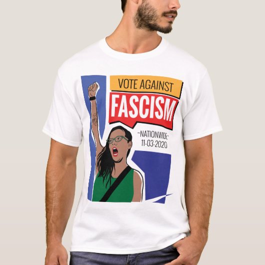 Stemming tegen de T-shirt van het fascistische Man (Voorkant)