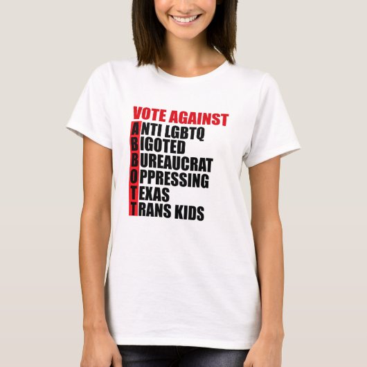 Stemming tegen Greg Abbott Texas Democraat Acrosti T-shirt (Voorkant)
