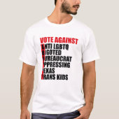 Stemming tegen Greg Abbott Texas Democraat Word Po T-shirt (Voorkant)