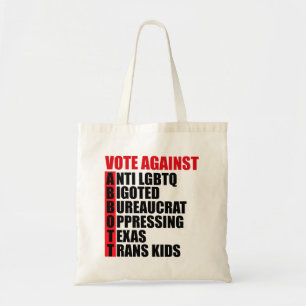 Stemming tegen Greg Abbott Texas Democraat Word Po Tote Bag
