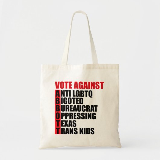 Stemming tegen Greg Abbott Texas Democraat Word Po Tote Bag (Voorkant)