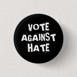 Stemming tegen Hate Black en White Funky Gothic Ronde Button 3,2 Cm