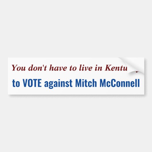 Stemming tegen Mitch McConnell Bumpersticker (Voorkant)