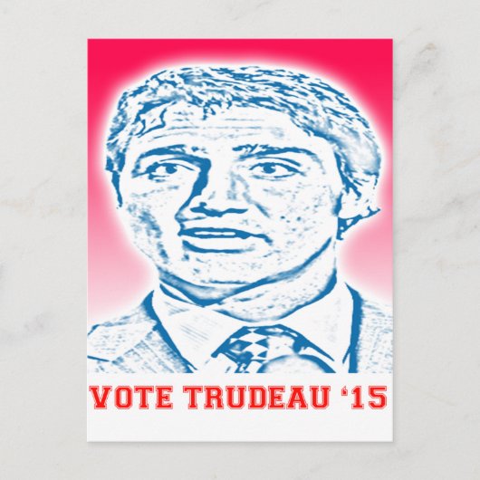 Stemming: Trudeau '15 Briefkaart (Voorkant)