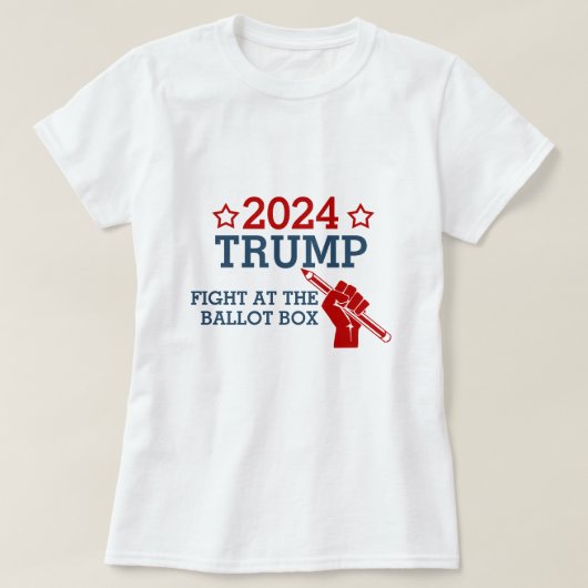 Stemming Trump 2024 Gevecht bij de stembus T-shirt (Design voorkant)