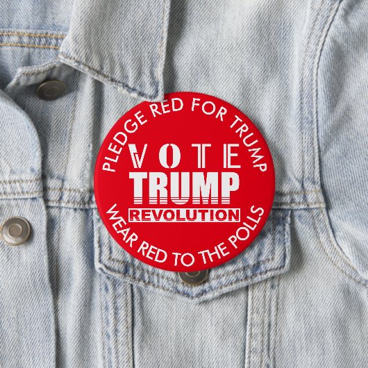 Stemming Trump Draag rood naar de stembus 2020 Ronde Button 4,0 Cm (In situ)