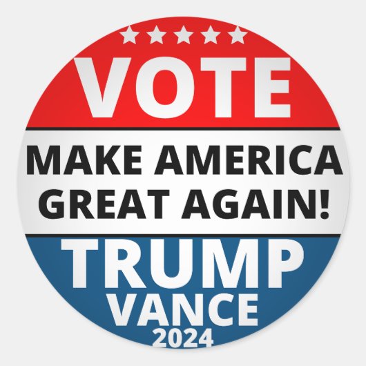 Stemming Trump Vance 2024 Ronde Sticker (Voorkant)